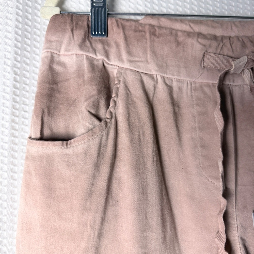Grey Violet Jogger Pants Women S/M Rose Sequin Distressed Embellished Italy - Picture 5 of 9
